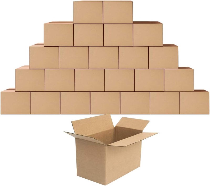 ZBEIVAN Small Shipping Corrugated Boxes 11x6x6 inches Mailers Packing Cardboard Moving Kraft Mailing Boxes Pack of 25 - Image 1